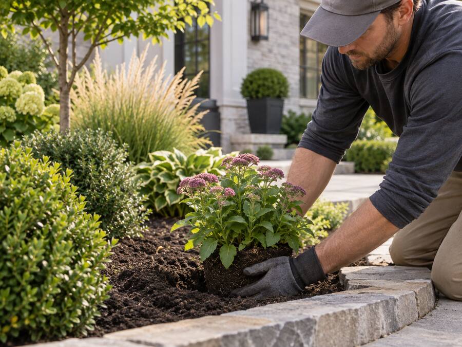 Professional planting and garden bed service